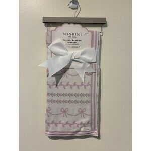 NWT Bonbini Cotton/Bamboo 38" x 28" Baby Blanket - Purple Bows
